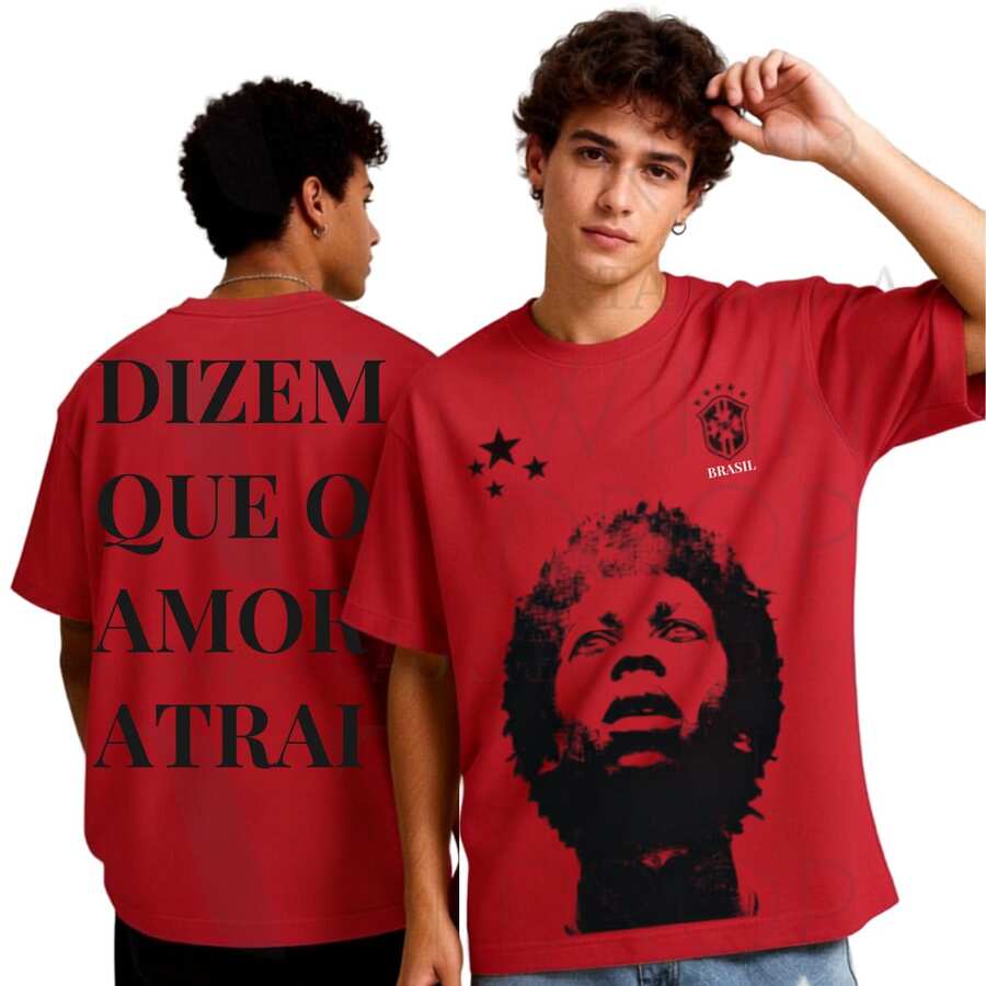 Djavan World Cup Themed T-Shirt, Unisex, Men's Shirt, Brazil, Immediate Shipping, Women's T-Shirt - 紅色 - 查看 1