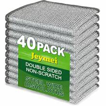 5/10/20/50pcs Magic Steel Wire Cleaning Cloth, Thickened Metal Wire Cloth, Kitchen Sink Cloth, Towel, Kitchen Paper, Reinforced Double-Sided Magic Cleaning Cloth, Suitable For Cookware And Cleaning Tools, Cleaning Tools, Kitchen Utensils, Kitchen Accessories - Silver - View 9