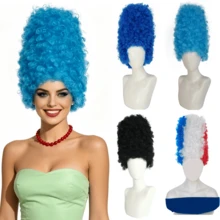 Exaggerated Fluffy Big Curl Wig Vintage High Bun Wig Multi-Color Options Anime Cosplay Wig Cap Unisex Perfect For Halloween Cosplay Theme Party Music Festival Stage Performance And Graduation Prom - Multicolor - View 1