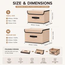 1/2pcs Foldable Fabric Storage Box With Lid Dust-Proof Storage Bin Large Capacity Clothes Organizer Box Stackable Wardrobe Organizer Box Seasonal Clothes Underwear Socks Toys Miscellaneous Items Sorting Storage Box Bedroom Wardrobe Dormitory Home Storage Basket. One Foldable Stackable Large Capacity Bedroom Kitchen Toy Storage Basket - Multicolor - View 6