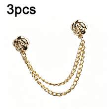 Three Magnetic Clothespins And A Multi-Purpose Strong Magnetic Clasp With A Metal Chain, Suitable For Securing Headscarves, Trouser Legs, And Shirt Cuffs (Flower Design). - One Size - View 11