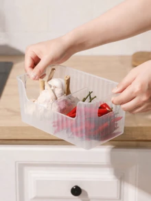 Durable Transparent Condiment Storage Box With Adjustable Divider Multipurpose Kitchen Organizer Box For Home Kitchen Organization Countertop Apartment Essentials Stackable Detachable Fridge Organizer Fridge Restock Great Restaurant Summer Cleaning - Multicolor - View 9
