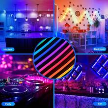 RGB 紅外線霓虹 LED 柔性燈條,聖誕臥室氛圍燈,電競裝飾,送給朋友和愛人的驚喜禮物,派對氛圍,24 鍵遙控變色燈條,節日室內/室外裝飾燈 1m/2m/3m/4m/5m - 彩色 - 查看 8