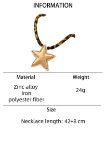 1 pieza Collar con colgante de corazón y estrella geométrica exagerada, elegante y de moda bohemia para mujeres, adecuado para vacaciones, fiestas y uso diario - Collar con colgante de estrella de cinco puntas en forma de corazón - Ver 10