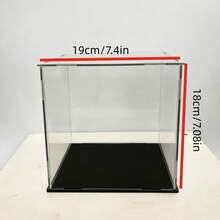 Collectible Display Case, Assembled Transparent Acrylic Box, Alternative To Glass Box, Used For Displaying Figures, Home Storage And Organizing Toys(Subject To The Dimensions Shown In The Pictures) - Black - View 11