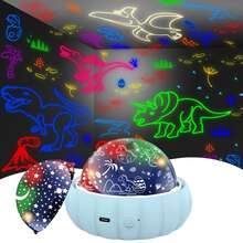 2合1星空投影夜燈,360°旋轉星空燈,變色設計,適用於臥室與派對裝飾 - Dinosaur or Star Moon Theme - 查看 14