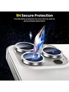 XINHONGYU 6片裝防刮高清相機鏡頭保護膜，相容 iPhone 17 Pro Max/17 Pro/17 E/16/15 Pro/14 Pro Max/14 Pro/13/12/11，超耐用鏡頭保護貼，9H 鋼化玻璃超薄相機鏡頭保護膜，完美貼合，超清晰鋼化玻璃金屬鏡頭保護膜，耐用時尚手機配件 - 銀色 - 查看 3