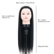 Black Synthetic Hair Mannequin Head Set - Professional Hairdressing Training Model, With Sturdy Tripod Stand, Hair Clips And Styling Tools, Halloween - View 3