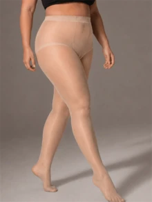 GNIM HL 1/3 Pairs Plus Size Solid Tights Pantyhose For Women High Waist Sheer Stockings For Ladies Dress Office/Daily - Apricot - View 2