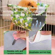 1件小動物吊床，透氣倉鼠冷卻床，夏季籠墊附木桿，寵物吊床，柔軟毛絨，適用於豚鼠、松鼠、倉鼠、小鼠、鳥類及其他小動物 - 均碼 - 查看 6