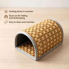 1pc Summer Hamster Tunnel Cooling Mat, Durable Scratch-Resistant Natural Grass Woven Small Pet Mat, Suitable For Hamsters And Guinea Pigs - one-size - View 4