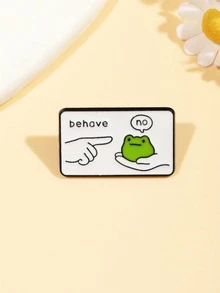 1pc Cute Slacker Frog Brooch, Creative Exquisite Craftsmanship With Rebellious Slogan, Delicate Texture, Versatile Accessory For Clothes And Bags To Add Fun And Personalized To Your Outfit - Multicolor - View 5
