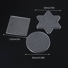 6pcs Fuse Bead Pegboards Set - 5mm Creative Jewelry Making Templates With Square, Round, Hexagon, Star, Flower & Heart Shapes For DIY Crafts And Art Projects - C - View 2