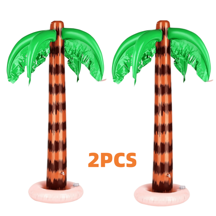 充氣棕櫚樹裝飾 - 夏威夷熱帶海灘主題派對裝飾，PVC材質，適用於泳池邊、生日派對聚會和拍照道具 - 彩色 - 查看 6