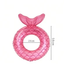 Mermaid Tail Inflatable Pool Float - Donut Shaped With Mermaid Tail, Available In Green And Pink, Family Fun Summer Water Toy Suitable For Children And Adults, Beach & Pool Party Floats - Multicolor - View 14