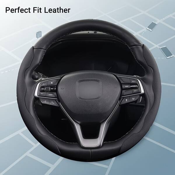 2/3pcs Non-Slip Steering Wheel Cover - PU Leather With Holes + Breathable & Sweat-Absorbing + Segmented Embedded Design + No Inner Ring, For Car/MPV/SUV/RV/Pickup/Van