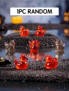 1/5/10/20/50/100pcs Glowing Mini Demon Duck Home Decor Miniature Satan Devil Duck Halloween Decoration Fairy Garden Accessories Desktop Ornament Micro Landscape DIY Handmade Car Home Night Light Decoration Gift - Multicolor - View 9