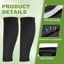 Sports Calf Cover Sleeves With Non-Slip Waistband, Elastic Knitted Leg Sleeves For Running, Cycling And Daily Training, Assorted Colors - Cooling Leg Sleeves - View 5