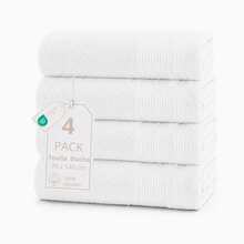 [Certificado OEKO-TEX]Toallas 100% algodón – Pack de 4 unidades por tamaño | Suaves y absorbentes, múltiples colores (30*50 / 50*100 / 70*140 / 100*150 cm), blanco - Blanco - Ver 11