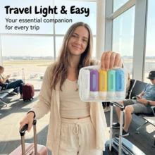 GGGold 5 Packs Travel Size Squeeze Bottles With Transparent Window, Leakproof Soft Silicone Refillable Containers For Liquids, Portable Toiletry Bottles For Travel Business Trip Gym - Multicolor - View 5