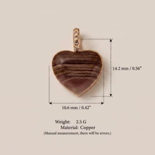 1pc Minimalist Oil Painting Style 14K Gold Plated Copper Material Pendant, Openable Oil-Filled Heart Zirconia Pendant, Women's DIY Daily Bracelet Necklace Keychain Pendant Decoration - Multicolor - View 11
