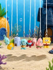 SpongeBob SquarePants 鑰匙圈適用於手機殼吊飾、水族箱裝飾，包含配件，適合節日居家裝飾、包包裝飾與水族箱裝飾 - 彩色 - 查看 1