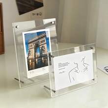 Elegant Acrylic Photo Frame, Transparent Postcard And Photo Display Stand - Suitable For Home And Office Decor - Horizontal Or Vertical Acrylic Photo Frame With Stand, Birthday And Graduation Gift - Multicolor - View 3