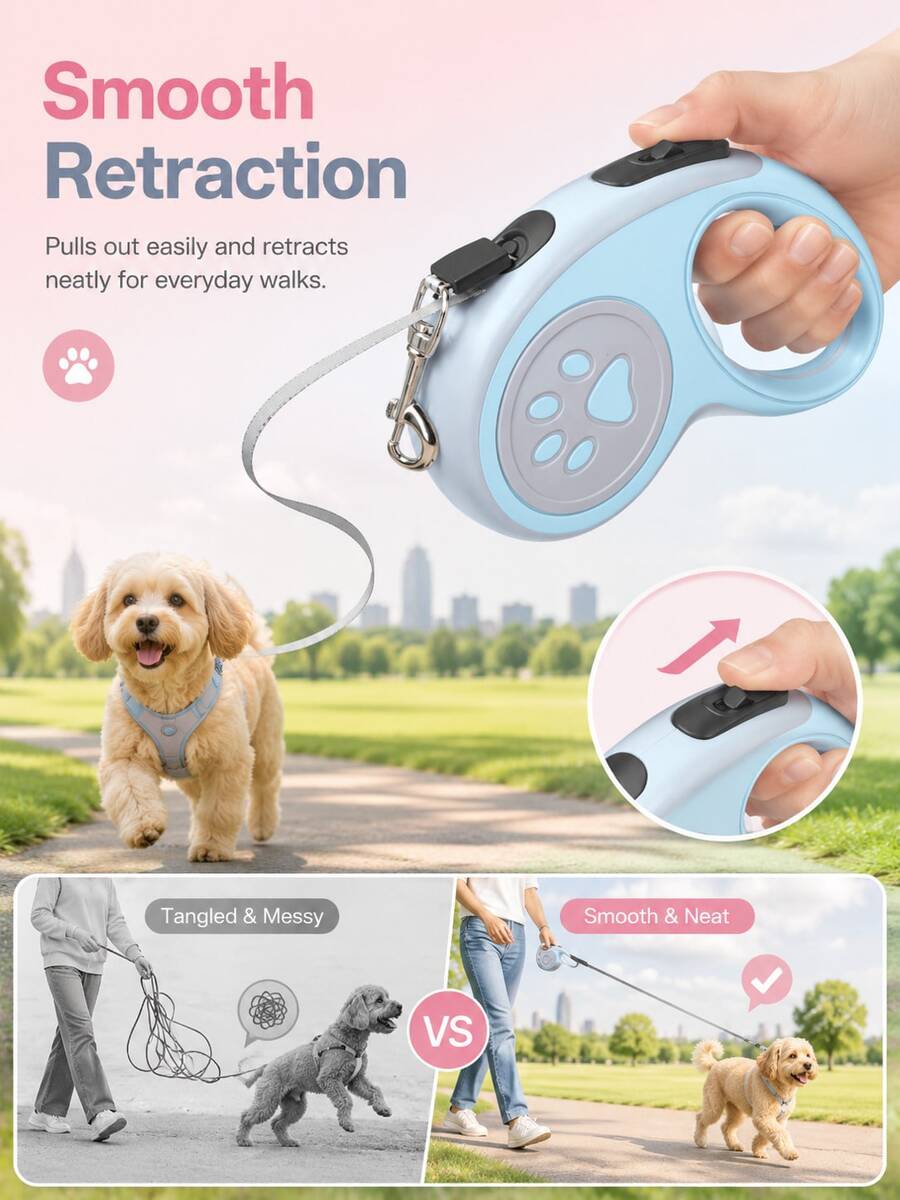 Pet Leash Color Block Retractable Leash Outdoor Portable Dog Rope Suitable For Medium And Large Dogs - Multicolor - View 1