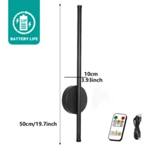 2pcs Rechargeable Wall Lights, Plug And Play, No Complex Installation, Wireless LED Wall Lights With Remote Dimming, Suitable For Bedroom, Stairs, Indoor, Kitchen, Balcony, Closet Home Decor Lighting - 50cm - View 13