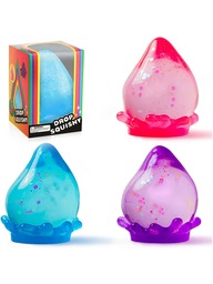 1pc Cute Water Drop Shaped Squishy Toy With Base, Bright Color, Soft Touch, Squeezable And Deformable, Stress Relief Desk Ornament For Students And Adults, Ideal Gift