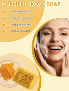 1/2/6PCS Natural Turmeric Kojic Acid Soap | Triple-Action Cleanser | Brightens, Smooths & Fades Dark Spots | Dermatologist-Tested For Face & Body, Morning & Night Use For Men & Women - Lemon - 查看 4