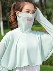 1pc Women's Summer Ice Silk Lightweight Sun Protection Scarf, Integrated Face, Neck And Arm Coverage, Breathable UV Protection, Suitable For Driving And Cycling - Multicolor - View 7