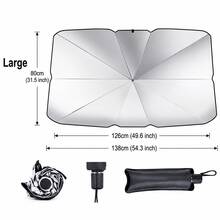 1pc Premium Foldable Car Front Windshield Sunshade, UV Protection Front Window Heat Insulation Cover, Portable Car Sun Shade With Storage Bag, Quick Installation Summer Cooling Accessory, Suitable For Sedans, SUVs And Most Car Models - Multicolor - View 12