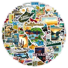 50pcs Landscape Travel Illustration USA State Map Creative Cartoon Decorative Bicycle Envelope Stickers - Map Of the United States - 2044 - View 6