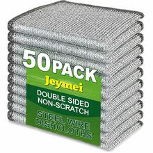 5/10/20/50pcs Magic Steel Wire Cleaning Cloth, Thickened Metal Wire Cloth, Kitchen Sink Cloth, Towel, Kitchen Paper, Reinforced Double-Sided Magic Cleaning Cloth, Suitable For Cookware And Cleaning Tools, Cleaning Tools, Kitchen Utensils, Kitchen Accessories - Silver - View 11
