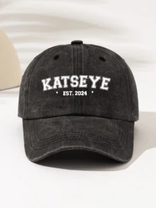 1pc Washed Baseball Cap Unisex Fashion Essential Highly Attractive All-Season Decorative "KATSEYE 2024" Printed Pattern, Gift For Family And Friends, Lightweight And Portable Washed Baseball Cap - Washed Cap - View 8