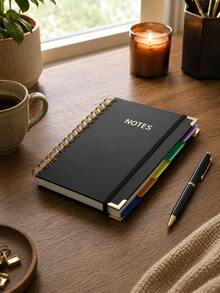 1 pezzo Quaderno A5 con copertina rigida e rilegatura a spirale, 300 pagine, carta rigata spessa 100g, stile retrò, adatto per lavoro, artigianato e articoli essenziali per il ritorno a scuola. - Stili multipli - Visualizzare 6