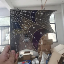 2D平面萬聖節蜘蛛網角落裝飾，壓克力蜘蛛網門頂3D蜘蛛設計，壁掛式藝術裝飾品 - A - 查看 4