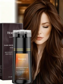 EELHOE 200ml Brown Hair Dye Shampoo, 3-In-1 Hair Coloring Shampoo For Women & Men, Plant Extract Formula, Moisturizing & Hair Care, Helps Cover Gray Hair, Long-Lasting Brown Color, Travel Size - 棕色 - 查看 4