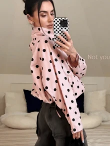 FGGG 女款夏秋休閒寬鬆優雅粉色圓點短版外套 六月節慶度假款 - 淺粉色 - 查看 2