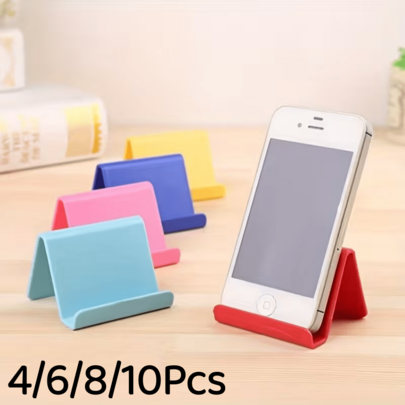 4/6/8/10 Piezas Soporte de teléfono de plástico, soporte de teléfono de escritorio, compatible con la mayoría de teléfonos y tabletas, base de teléfono colorida para el hogar y la oficina