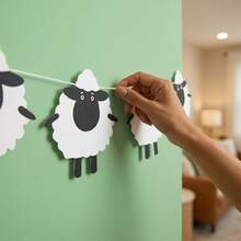 1 Set Cartoon Lamb Party Banner, Baby Room Decoration And Baby Shower Garland - View 5
