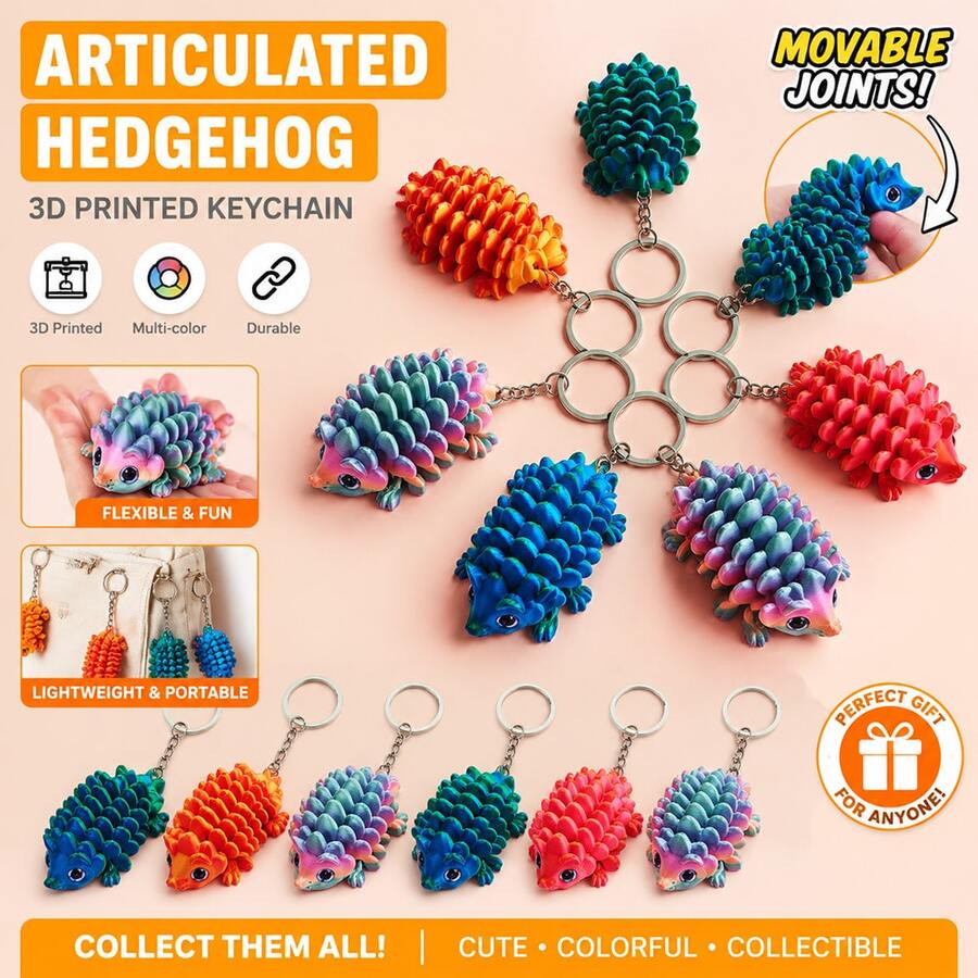 Lindo colgante decorativo de erizo, colorido, adecuado para decorar mochilas, bolsos, decoración del hogar