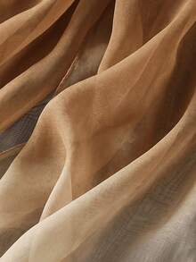 1pc Women's Minimalist Classic Gradient Color Lightweight Chiffon Scarf, Skin-Friendly Comfortable Sun Protection Shawl, Suitable For Daily Use - Khaki - View 3