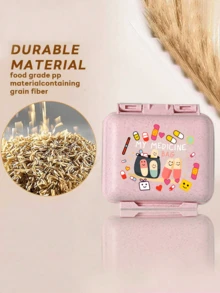 迷你6格便攜式藥盒，收納盒，旅行藥盒，印有「我的藥盒」和藥丸圖案，6格小藥盒，密封包裝收納盒，6天週藥收納盒，旅行必備藥盒，日常維生素藥盒，口袋藥盒收納盒，精美收納盒，居家必備，旅行必備 - 彩色 - View 7