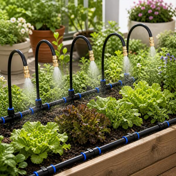 Micro-Drip Bewässerungssystem Set Für Gartenbeete, Balkonpflanzen Und Gewächshaus-Ecken, Mit PE-Schlauch Und 20 Einstellbaren Sprühdüsen, Einfache Bewässerungsstruktur Für Töpfe, Hecken, Rasen Und Ter