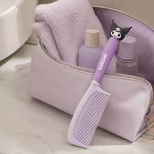 MINISO 三麗鷗 Kuromi 紫色髮梳 可愛卡通長柄梳結造型梳 日常護髮美妝工具 - 紫色 - 查看 2