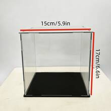 Collectible Display Case, Assembled Transparent Acrylic Box, Alternative To Glass Box, Used For Displaying Figures, Home Storage And Organizing Toys(Subject To The Dimensions Shown In The Pictures) - Black - View 8
