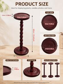 1 Piece Minimalist Round Coffee Table, Sofa Side Table, Wooden Side Table, Suitable For Sofas, Plant Stands, Coffee Corners, Balconies, Bedrooms, And Living Room Small Tables. Multi-Functional Design, Movable, Suitable For Various Styles, - Multicolor - View 2