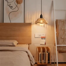 1pc Floral Rattan Pendant Light, Indoor Decorative Rattan Pendant Light With Timing Function, Suitable For Ceiling Lights, Living Rooms, Bedrooms, Dining Rooms, Bar Counter Decoration (Excluding Batteries) - Battery Box - View 10
